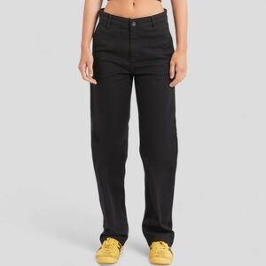 Carhartt WIP Boyfriend Pierce Black Pants Carpenter Jeans Size 32 Trendy Utility